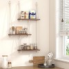 Attop Hanging Shelves for Wall with Vine Lights, 3 Tier Rope Wall Hanging Plant Shelf, Boho Wall Decor Aesthetic - 2 of 4