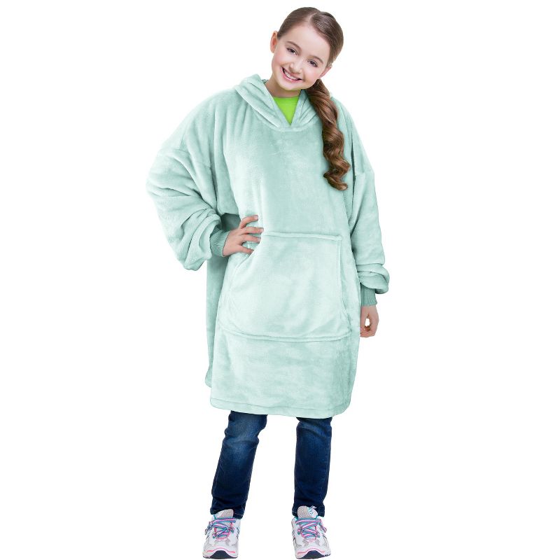 Catalonia Rainbow Blanket Hoodie for Kids, Oversized Wearable Fleece Blanket Sweatshirt with Large Front Pocket, Teen Boys Girls Gift, 4 of 7