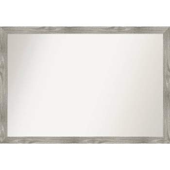 39" x 27" Non-Beveled Dove Gray Wash Square Wall Mirror - Amanti Art