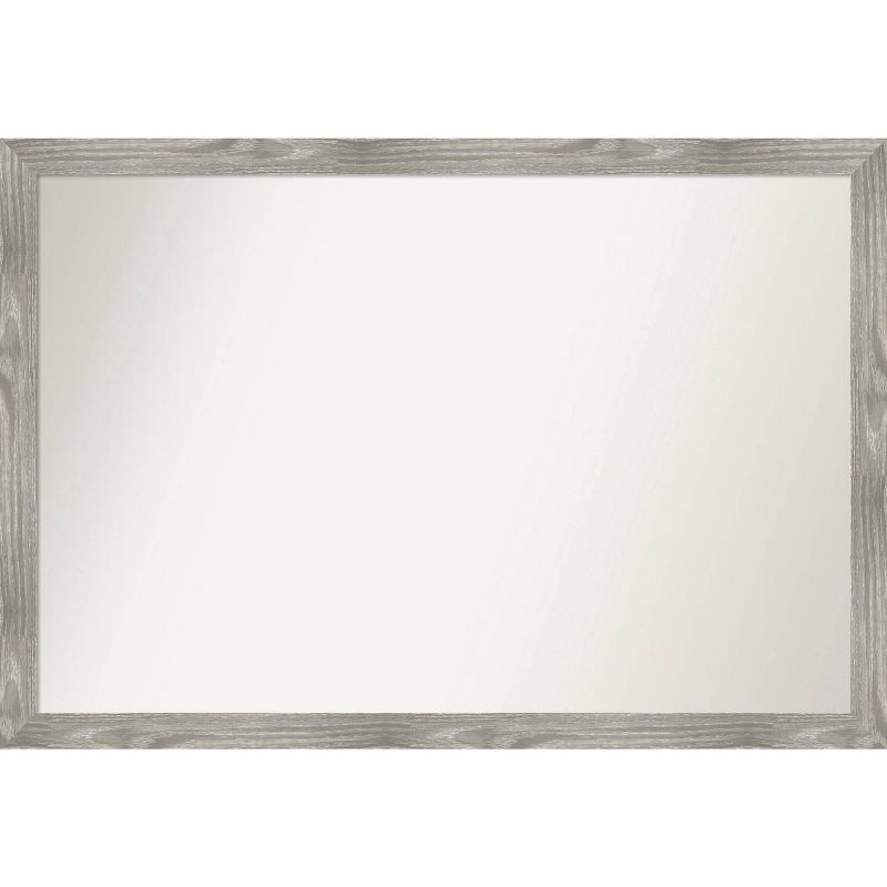 39&#34; x 27&#34; Non-Beveled Dove Gray Wash Square Wall Mirror - Amanti Art, 1 of 10