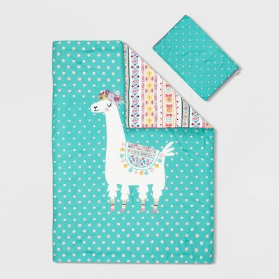 Twin Festive Llama DreamIt Comforter and Pillowcase Turquoise/Pink - South Shore