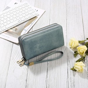 Clotth Women for Wallet - RFID Blocking Clutch Large Capacity Vegan Leather Purse with Adjustable Wristlet & Grip Strap for Daily Use,Travel - 1 of 4