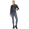 Women's Classic Biker Faux Leather Jacket - White Mark - 4 of 4