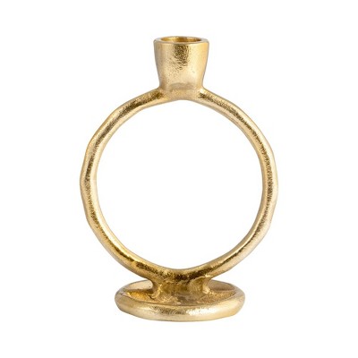 Sagebrook Home Round Ring Taper Candle Holder - Contemporary Circular Abstract Metal Candle Display for Home