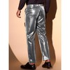 INSPIRE CHIC Men's Straight Leg Sparkly Disco Party Shiny Metallic Pants - 3 of 4