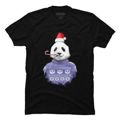 Men's Design By Humans Christmas panda By NikKor T-Shirt