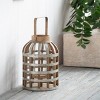Decorative Wooden Lantern with Handle, Candle Holder Lantern with Silver Metal Frame for Indoor Outdoor, Garden or Wedding Décor – The Pop Home - 2 of 4
