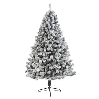 Nearly Natural 7' Unlit Flocked West Virginia Artificial Christmas Tree ...