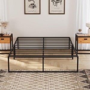 Metal Bed Frame - Heavy Duty Platform Bed Frame with Storage, Steel Supports, No Box Spring Required, Easy Assembly, Noiseless, Black - 1 of 4