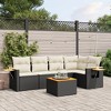vidaXL Garden Sofa Set Black PE rattan Large Adjustable Feet - 2 of 4