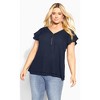 Women's Plus Size Zip Fling Top - navy | CITY CHIC - 2 of 4