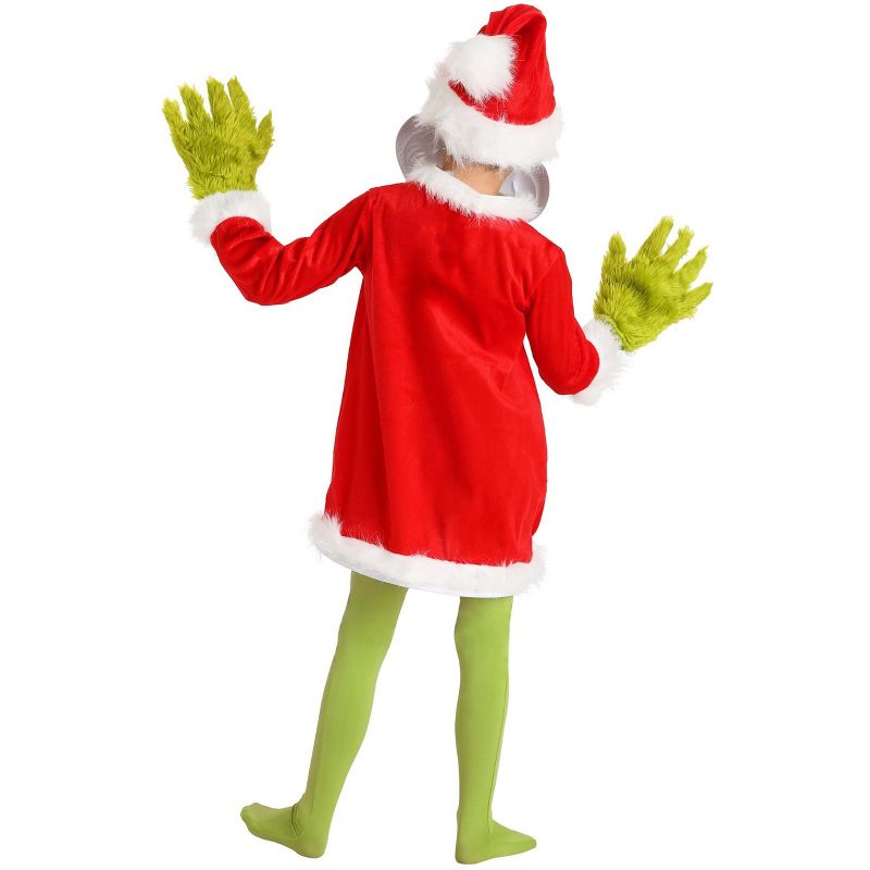 HalloweenCostumes.com The Grinch Santa Deluxe Costume with Mask for Kids, 4 of 6