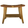 EcoDecors® Harmony® 24" Teak Wood Shower Bench with Shelf and LiftAide® Arms in EarthyTeak Finish - 4 of 4