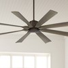 60" Possini Euro Design Defender Industrial Rustic Indoor Outdoor Ceiling Fan Remote Oil Rubbed Bronze Weathered Oak Damp Rated Patio - 2 of 4