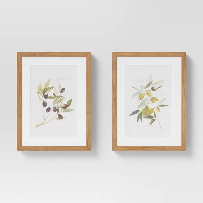 (Set of 2) 12" x 16" Olives Framed Wall Art - Threshold™