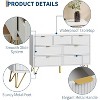 7 Drawer Dresser, 47.2" Wide Modern White Dresser for Bedroom, Wooden Chest of Drawer with Gold Metal Legs - 4 of 4