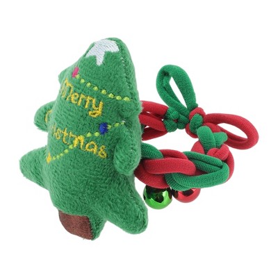 Unique Bargains Christmas Hair Rope Tree Cartoon Bell for Christmas Red Green 1 Pc