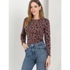 INSPIRE CHIC Women's Leopard Pattern Crew Neck 3/4 Sleeve Knit Sweatshirt Top Shirts - 3 of 4