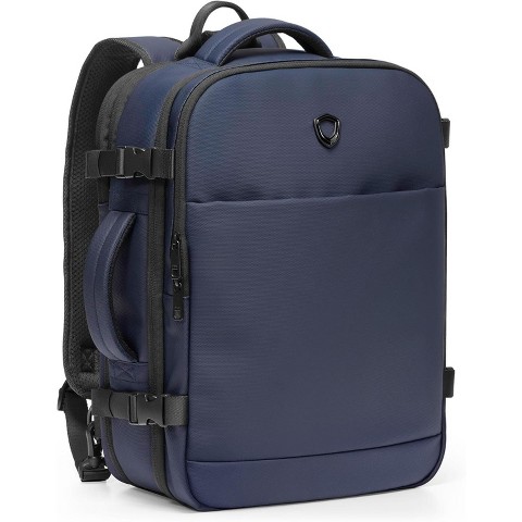 Traveler's Choice Markham Expandable, Clamshell Opening, Weekender, 27L Capacity Travel Backpack, Navy