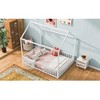 Streamdale Full Size Metal House Bed with Fence and Door, White - 4 of 4