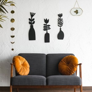 Sussexhome Blumen 3 Piece Vase Metal Wall Art - 1 of 4