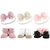 Hudson Baby Infant Girl 12Pc Headband and Socks Giftset, Burgundy Leopard Blush Taupe, One Size - 3 of 3