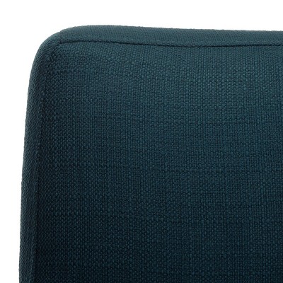 Opal Linen Tufted Accent Chair in Dark Teal with Wooden Legs