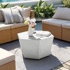 UPHA 28-Inch Hexagon Outdoor Coffee Table – Magnesium Oxide Coffee Table for Patio, Backyard & Garden - 3 of 4