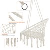 DOMETOUR Hammock Chair Macrame Swing  Max 330 Lbs Hanging Cotton Rope Hammock Swing Chair for Indoor and Outdoor - 2 of 4