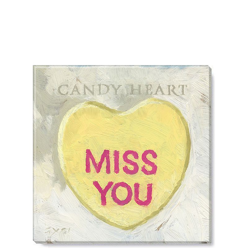Sullivans Darren Gygi Yellow Candy Heart Canvas, Museum Quality Giclee Print, Gallery Wrapped, Handcrafted in USA, 1 of 7