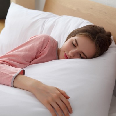 Hypoallergenic White Microfiber Extra Long Body Pillow with Zippered Cover