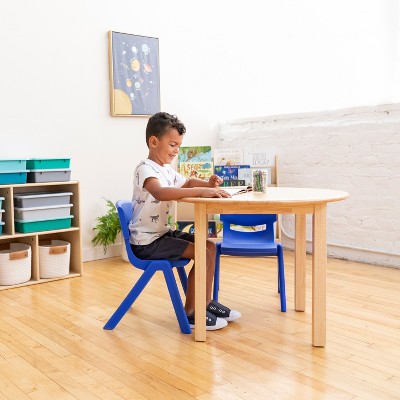 Bright Blue Ergonomic Plastic Stackable School Chair 4-Pack