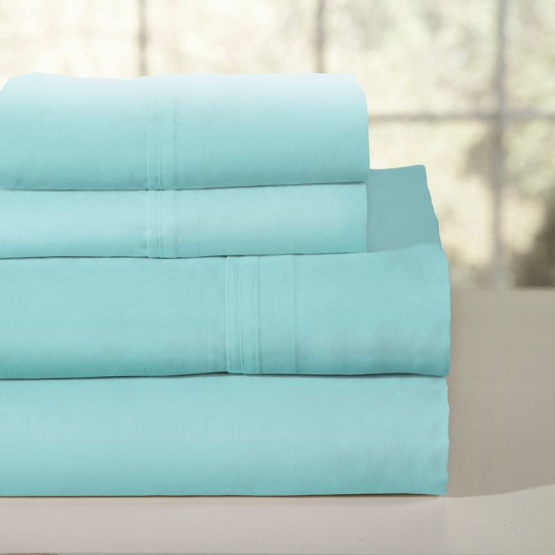 Pointehaven 200 Thread Count Combed Cotton Percale Sheet Set, 1 of 4