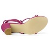 Allegra K Women's Casual Strappy Ankle Straps Lace Up Chunky Heel Sandals - 4 of 4