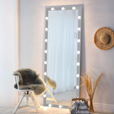 Runesay Modern Silver Full Body Vanity Mirror for Dressing Room Bedroom