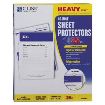C-Line Top-Load No-Hole Polypropylene Sheet Protector Heavyweight Clear 2" 25/Box 62907
