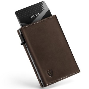 Wallet for Men with Metal Card Holder, Pop Up Wallet, Finest Full Grain Leather Trifold Wallet - 1 of 4