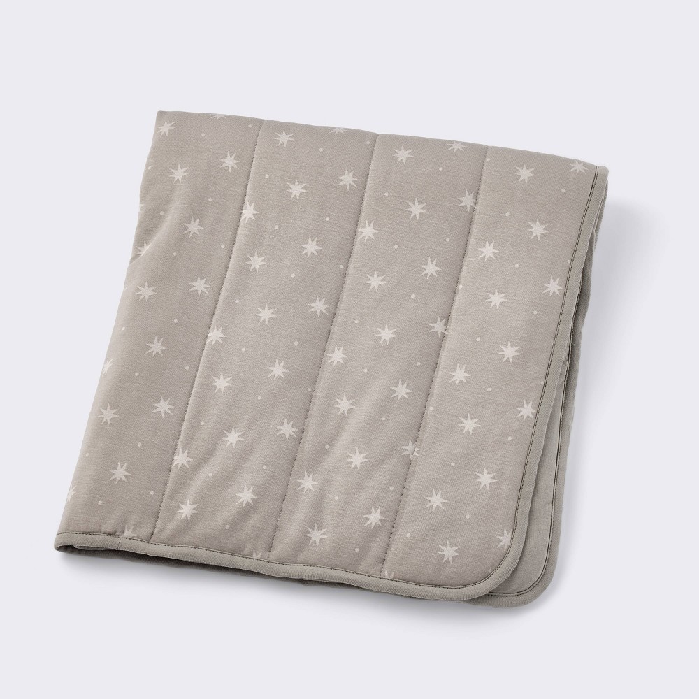 Photos - Children's Bed Linen Rayon from Bamboo Jersey Quilted Blanket - Stars - Gray - Cloud Island™