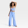 Women's French Terry Fleece Wide Leg Lounge Pants - Wild Fable™ - 3 of 3