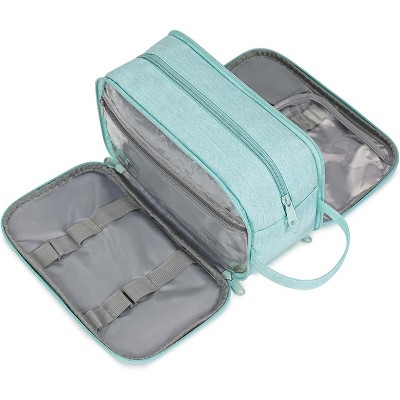 Narwey Travel Toiletry Bag with Brush compartments for Women, Traveling Makeup Bag