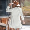 Women's Crisp White Collared Puff Sleeve Shirt Dress - Cupshe - 4 of 4