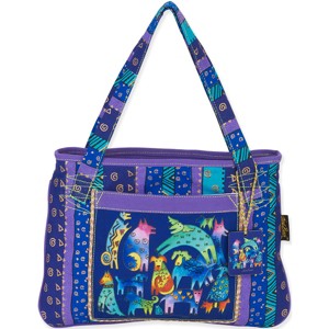 Laurel Burch Medium Tote 15"X11"-Mythical Dogs - 1 of 1
