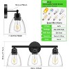 Modern 3-Light Bathroom Vanity Light Fixtures with Clear Glass Shade Bathroom Wall Lamp for Mirror Kitchen Living Room Hallway Cabinet Porch - 2 of 4