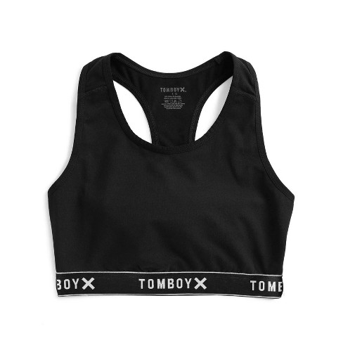 Tomboyx Racerback Bra, Cotton Comfort Wireless Black Logo 6x Large : Target