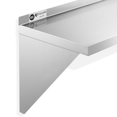 KUTLER 12" x 60" Stainless Steel Wall Mount Kitchen Shelf