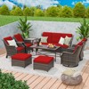 UPTIOT 9-Piece Wicker Steel Outdoor Patio Conversation Set - 2 of 4