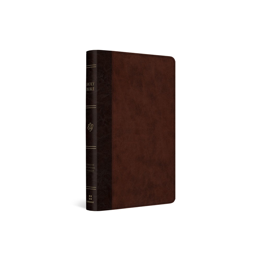 ESV Large Print Thinline Reference Bible (Trutone, Brown/Walnut, Timeless Design) - by Esv Bibles (Leather Bound)