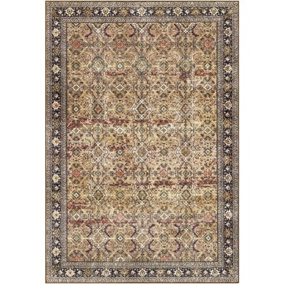 Mark & Day Paw Paw 4'3"x5'11" Rectangle Washable Woven Indoor Area Rugs Tan: Stain-Resistant, Machine Made, Traditional Style