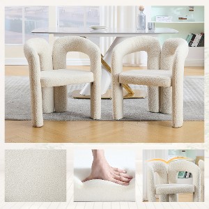 Lyngins 2-Pack Modern Accent Chair – Elephant Feet Design & Curved Back, Upholstered Dining Chair/Barrel Side Chair/Armchair for Living Room - 1 of 4