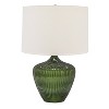 Storied Home Green Glass Table Lamp with White Drum Shade: Modern Nylon Shade, UL Listed, 60W - 3 of 4
